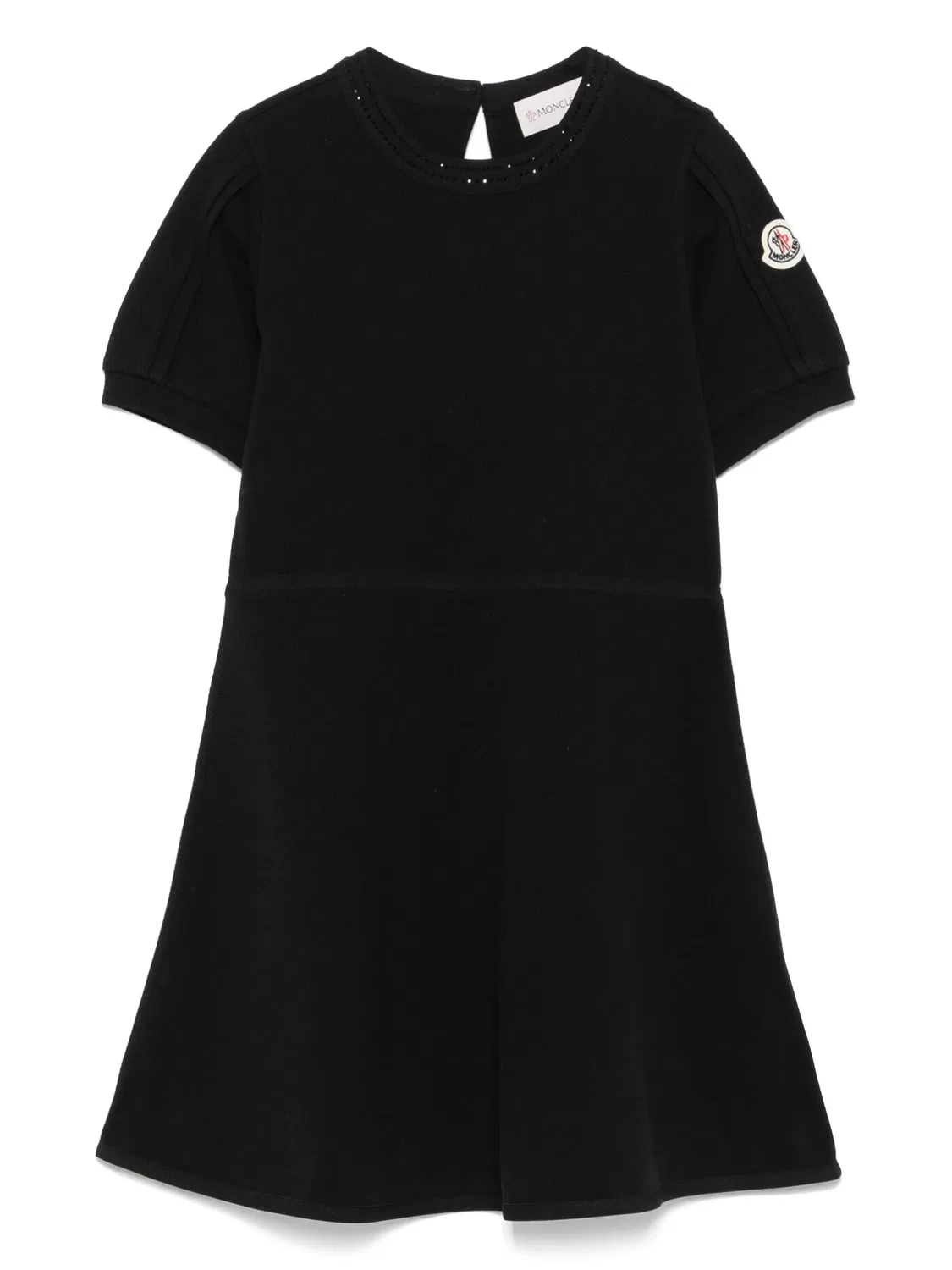 Платье из хлопкового пике Moncler, черный