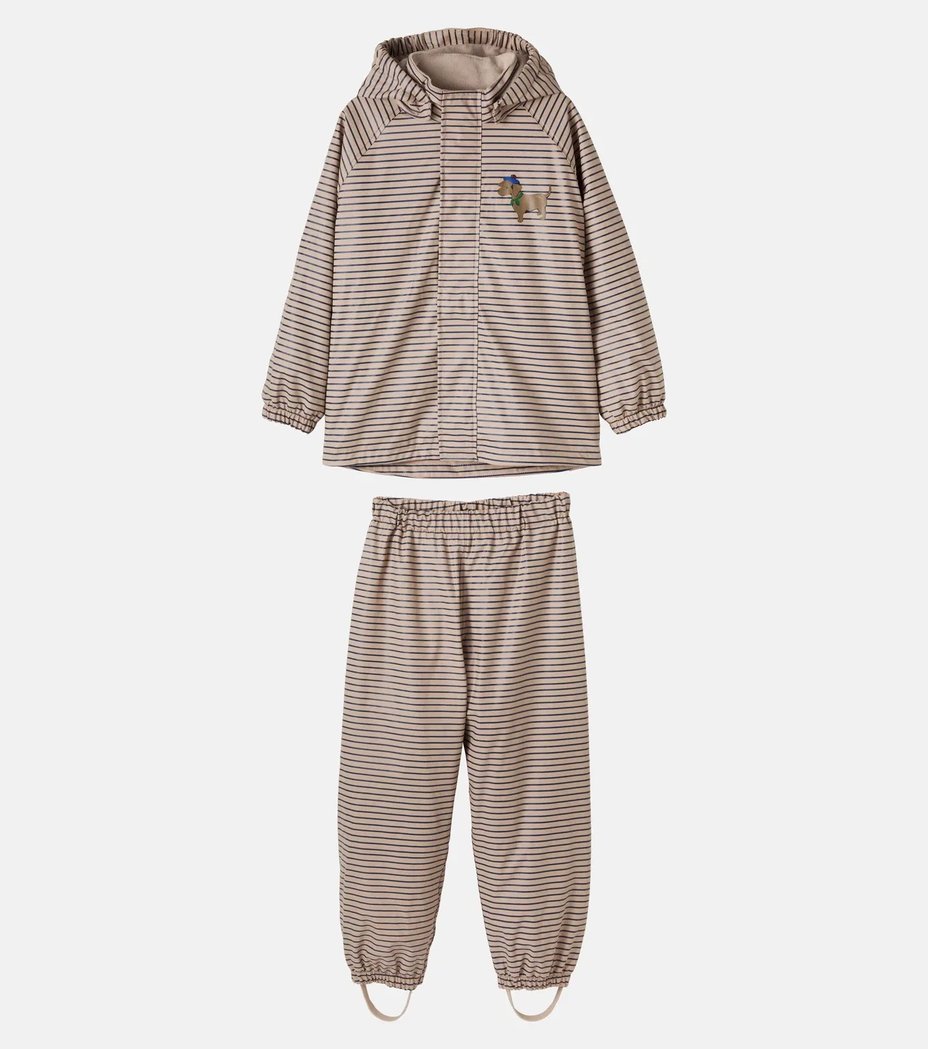 Комплект из куртки с капюшоном и брюк Palme, Stripe La Mer, Konges Sløjd, коричневый — фото 4