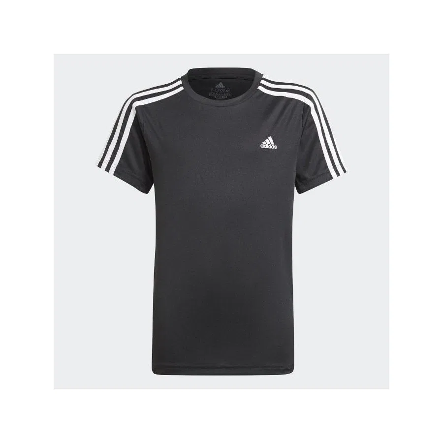 Футболка с коротким рукавом и принтом 3-Stripes adidas, Черно-белый — фото 2