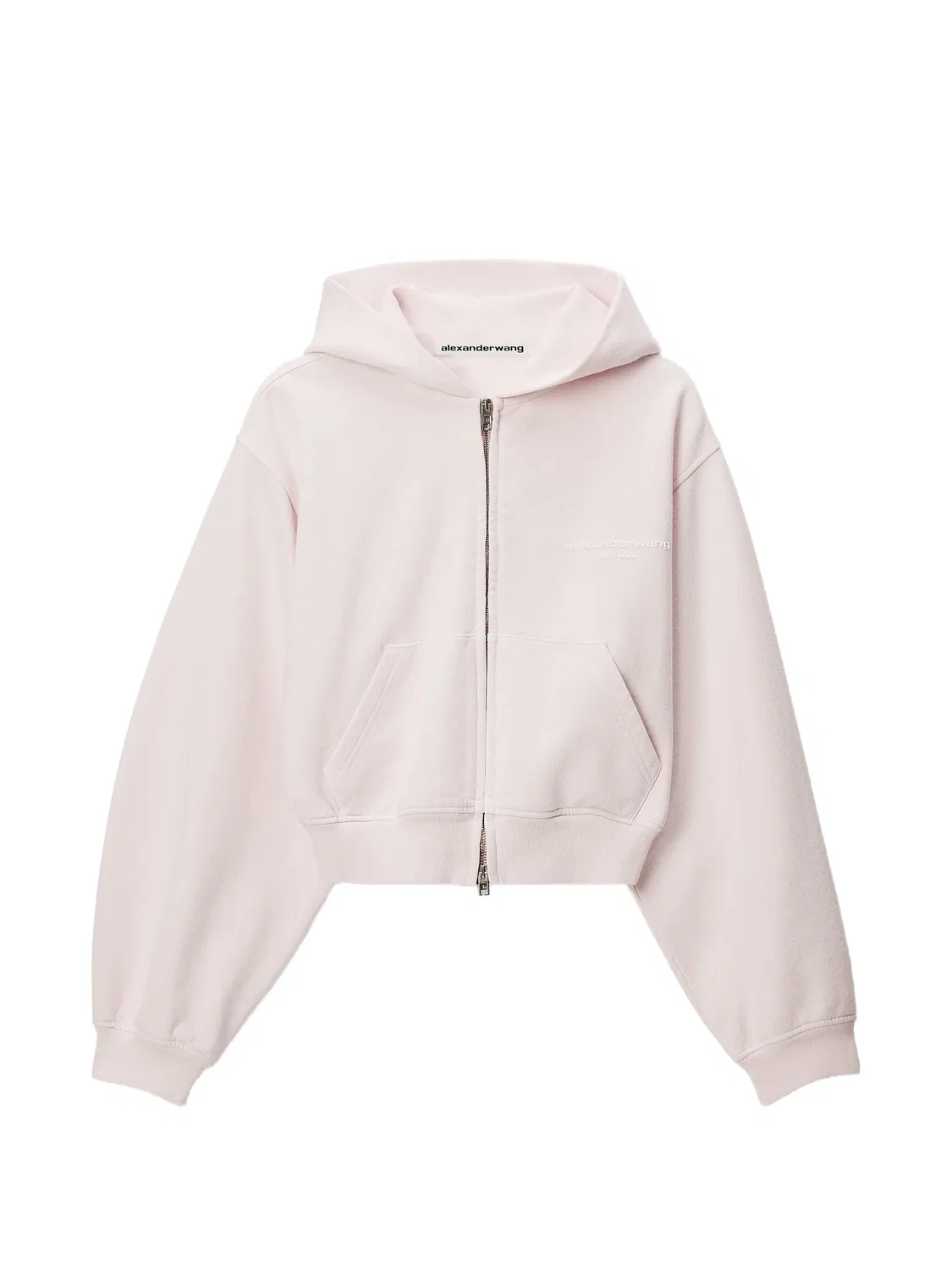 Худи на молнии с логотипом Alexander Wang, розовый