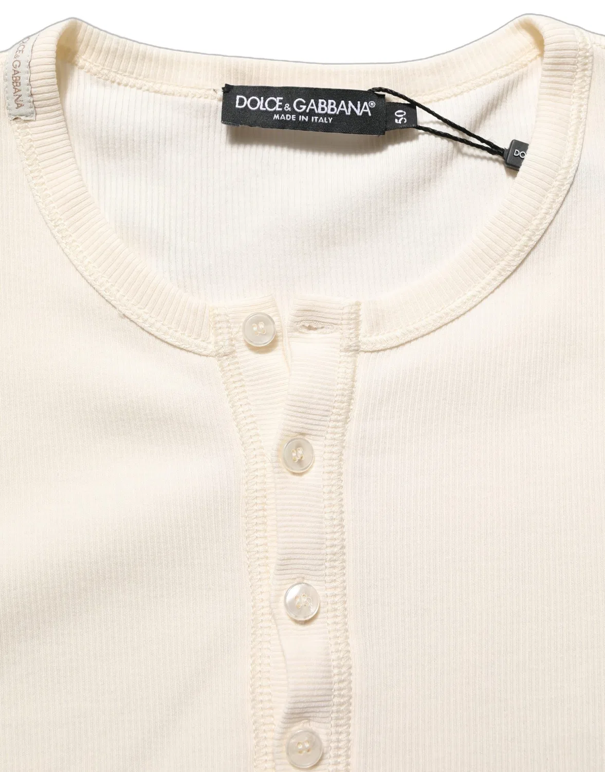 Мужская футболка с длинным рукавом Henley Long Sleeves Dolce & Gabbana, Off White