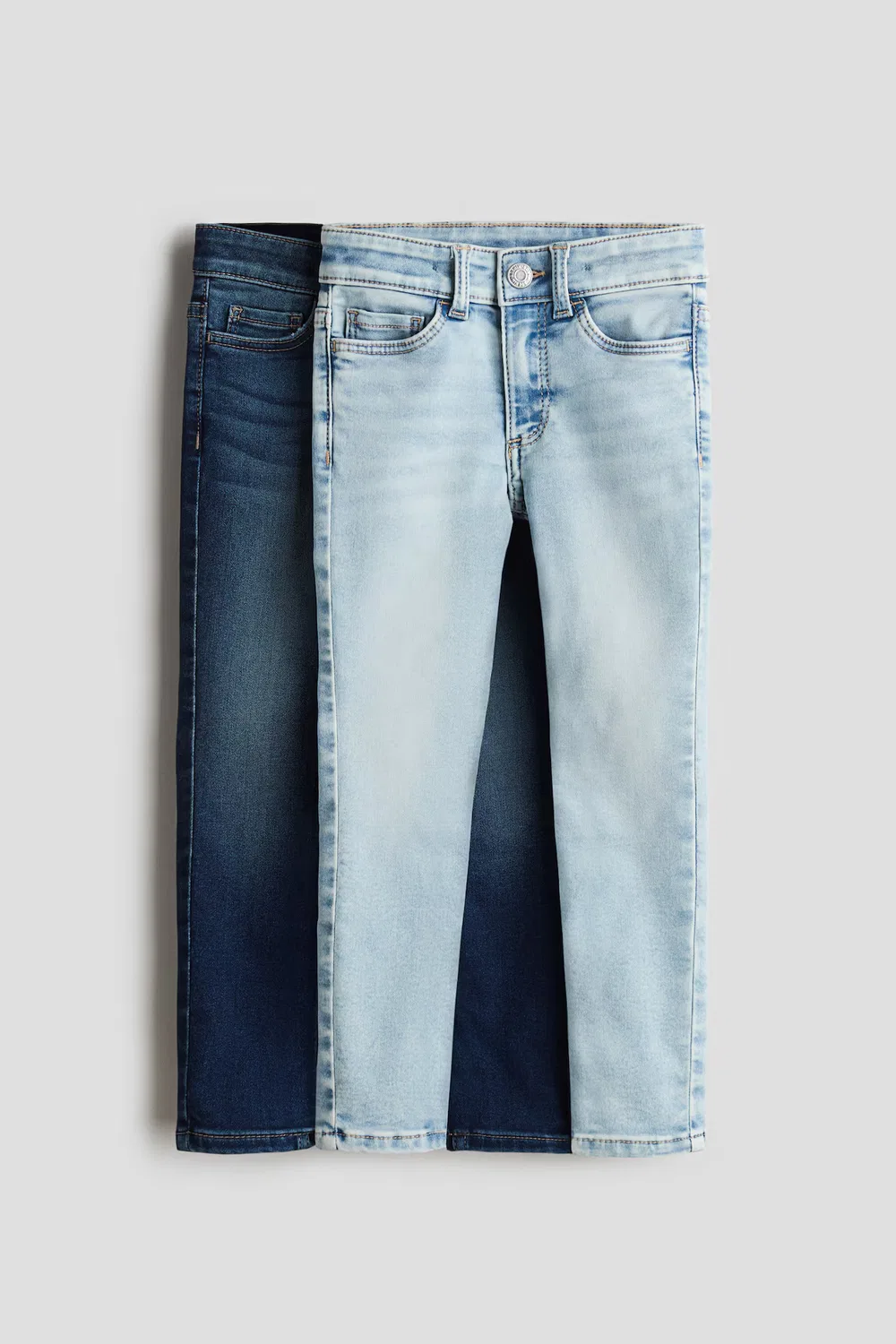 Комплект из 2 очень мягких джинсов зауженного кроя H&M, Denimblau/Helles Denimblau