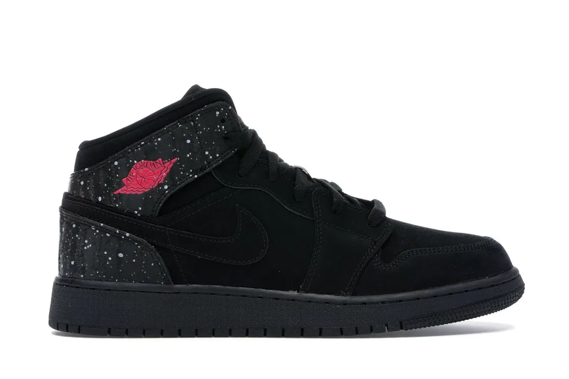 Детские кроссовки Lifestyle с принтом Jordan 1 Mid Jordan, Black/Rush Pink-White-Black