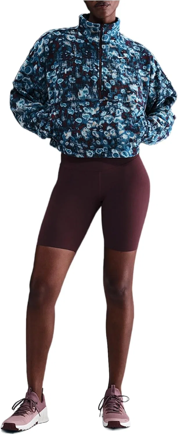 Футболка для активного отдыха Nike Thermo-FIT Half-Zip, цвет Burgundy Crush/Green Abyss/Midnight Navy/White