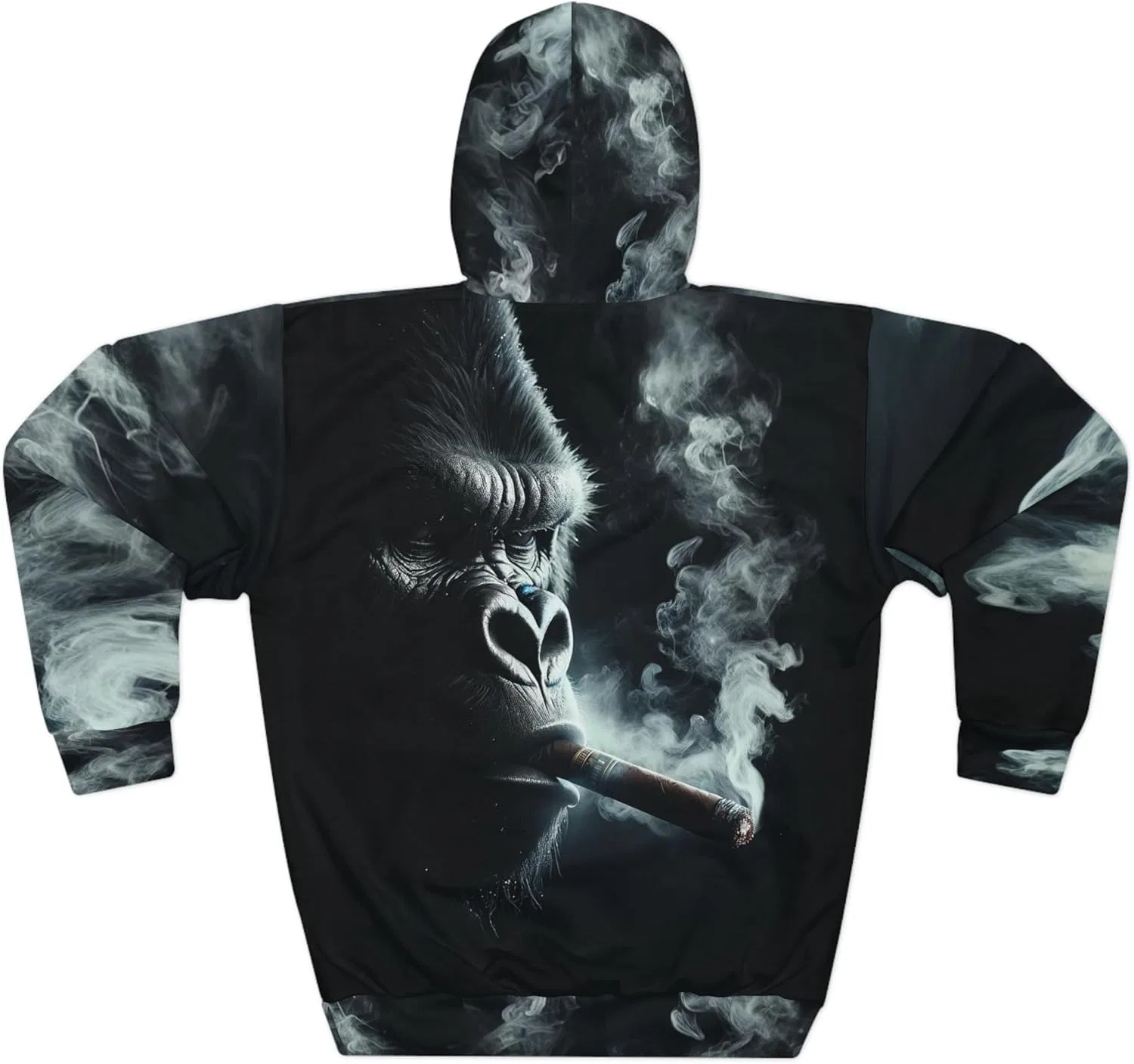 Худи Munky Biz Limited Edition Urban Hoodie - с графическим изображением курящей сигары гориллы, унисекс (AOP)