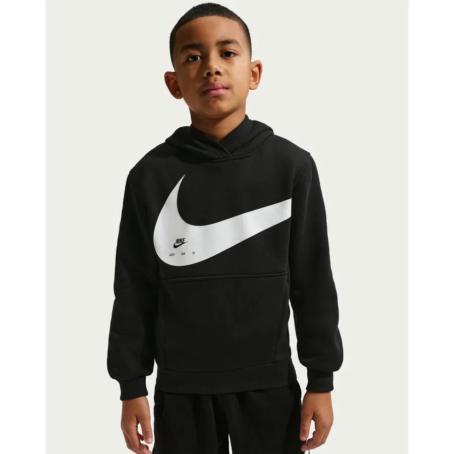 Детский свитшот с капюшоном Sportwear Club Nike, Черный — фото 2