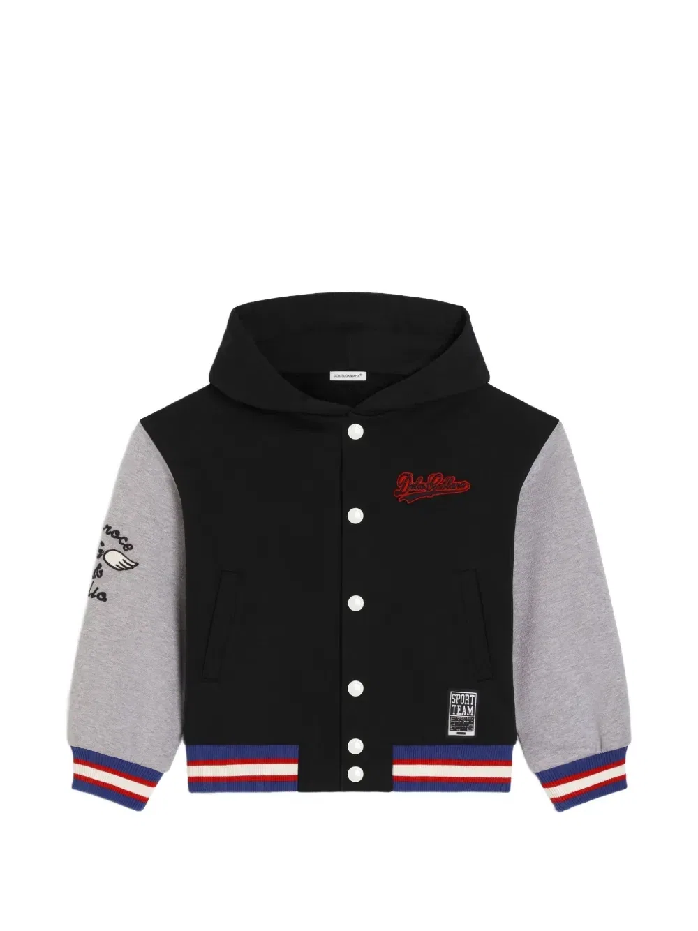 Хлопковая толстовка с нашивкой Dolce & Gabbana Kids, черный