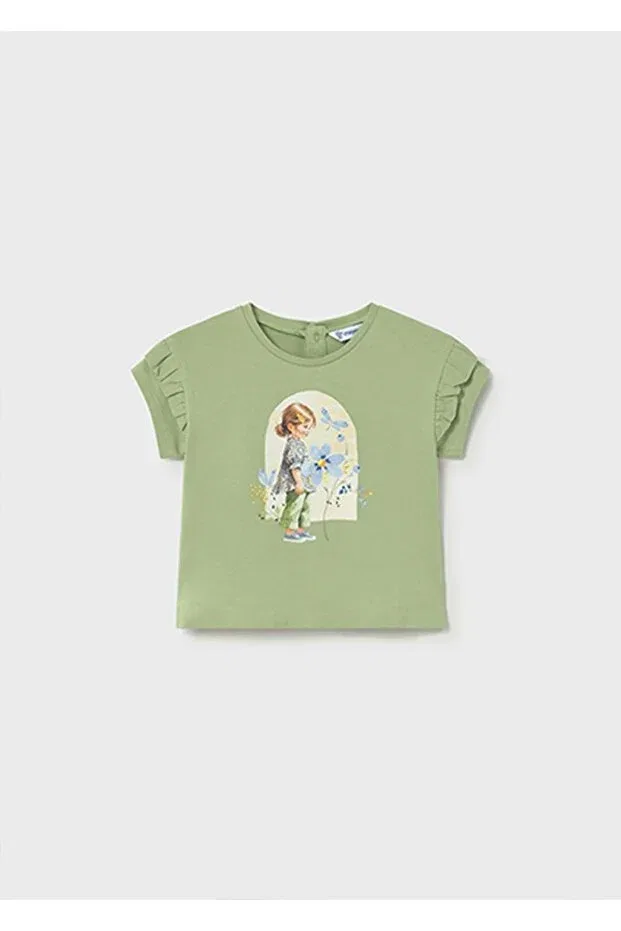 Детское для девочек футболка с принтом Summer baby girl printed tshirt Mayoral, Green