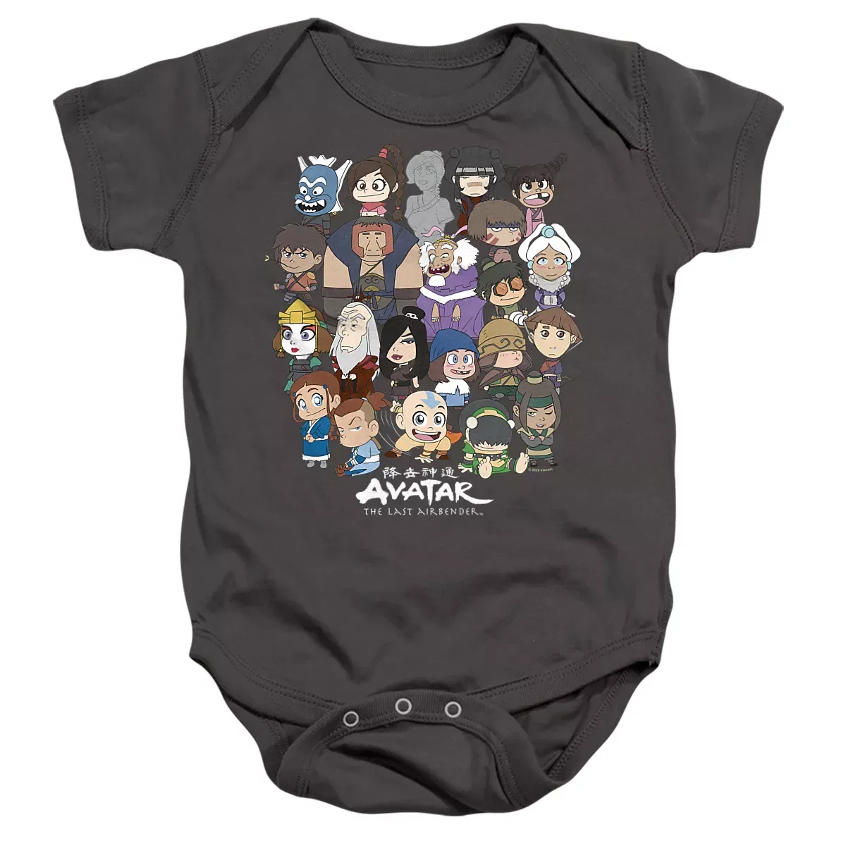 Детское боди с коротким рукавом Baby Avatar The Last Airbender Chibi Group LOGOVISION, Charcoal