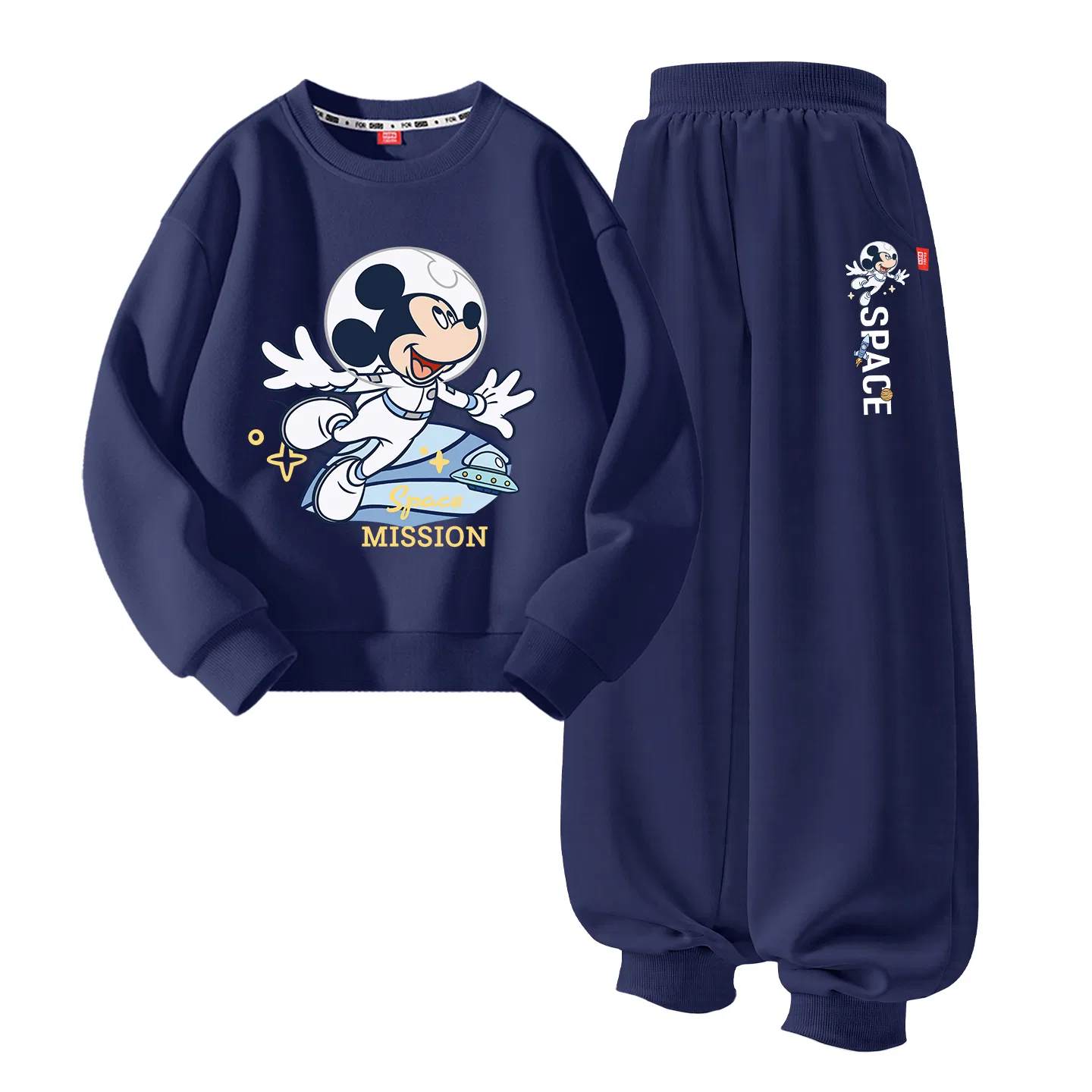 Детский спортивный костюм из футера с принтом Disney Дизайн Di Flight Qi Navy Blue+Di Flight Qi K Navy Blue, Цвет Di Flight Qi Navy Blue+Di Flight Qi K Navy Blue