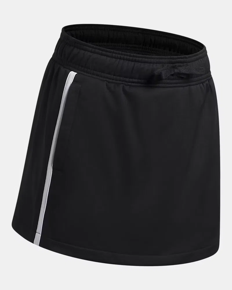 Юбка детская трикотажная длиной 32 см с начесанной изнанкой Rival Knit UnderArmour, Black/White — фото 3