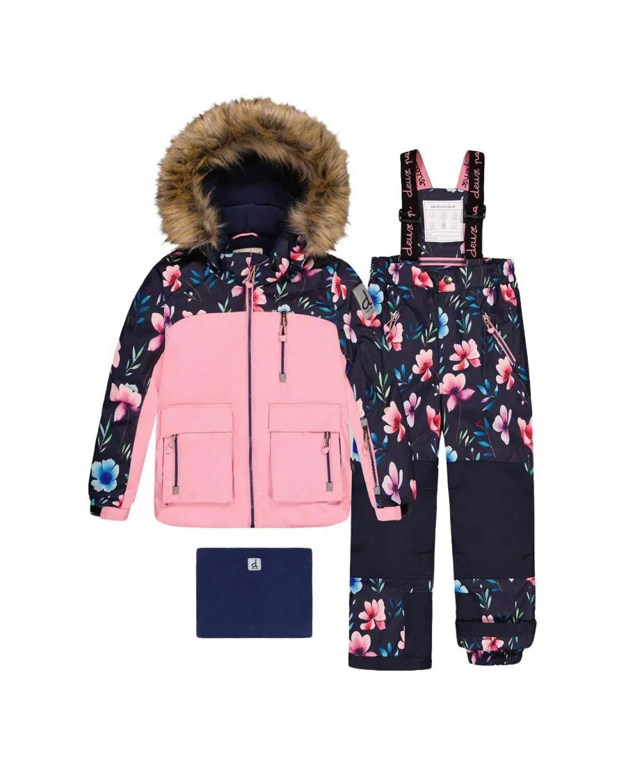 Детский двухкомпонентный зимний комбинезон Deux par Deux, Pink