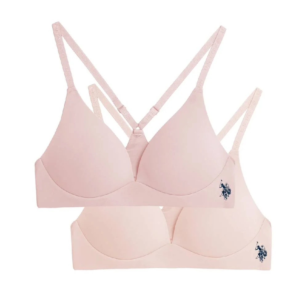 Женский комплект бюстгальтеров U.S. Polo Assn. Molded Cup Microfiber, розовый/бежевый