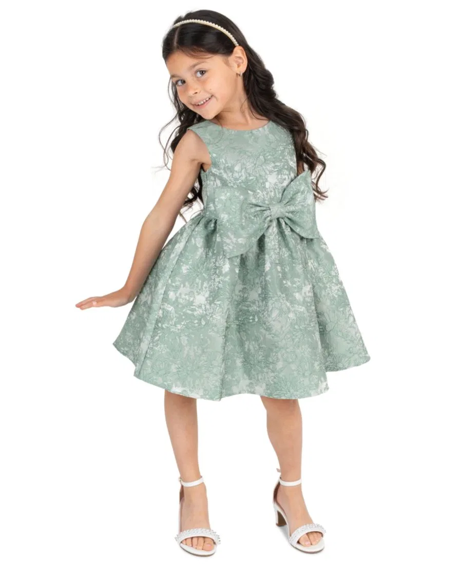 Платье с крупным бантом Brocade Bodice Rare Editions, Sage