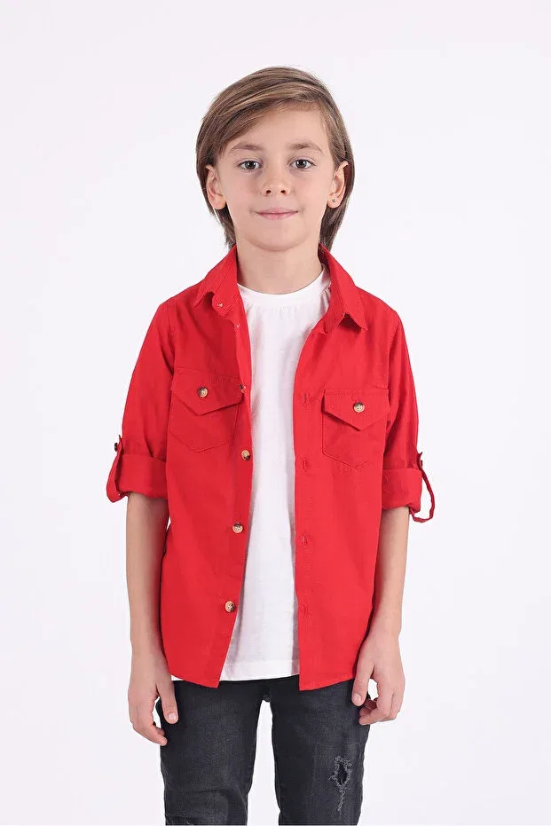 Детский комплект рубашек с длинным рукавом Pollito, Red