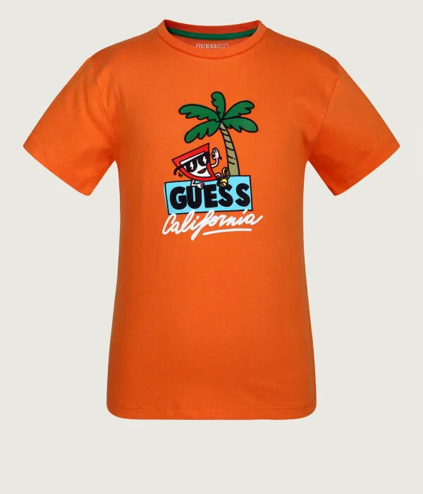 Детская футболка с круглым вырезом Guess, Arancione