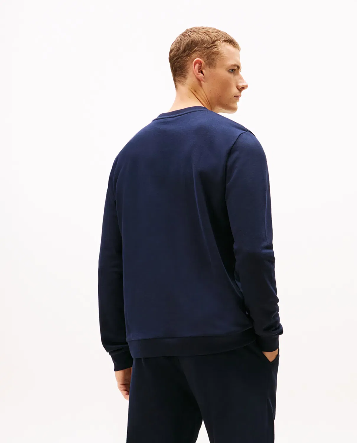 Мужская пижамная кофта с вышивкой логотипа Tommy Hilfiger, Azul Marino — фото 2