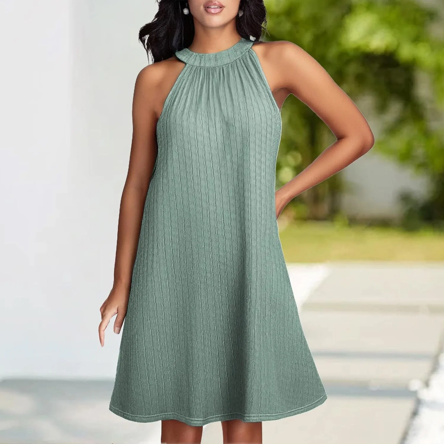 Женское пляжное платье-накидка с кружевным узором, Light Green — фото 2