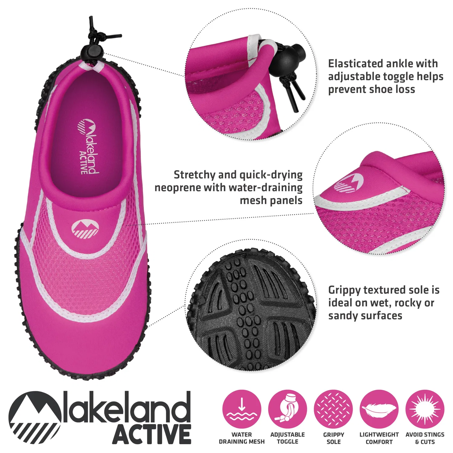 Детские водные туфли для мальчиков Eden Lakeland Active, Rosa Bianco — фото 4