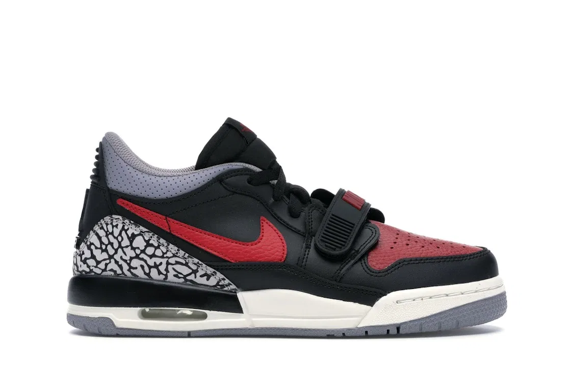 Детские кроссовки с гибридным дизайном Jordan Legacy 312 Low, Black/Gym Red-Black-Cement Grey
