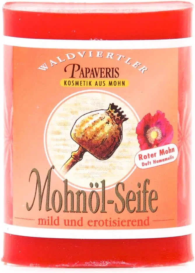 Мыло ручной работы с маслом мака, Mohnhof Gressl, 100 г, Red Poppy