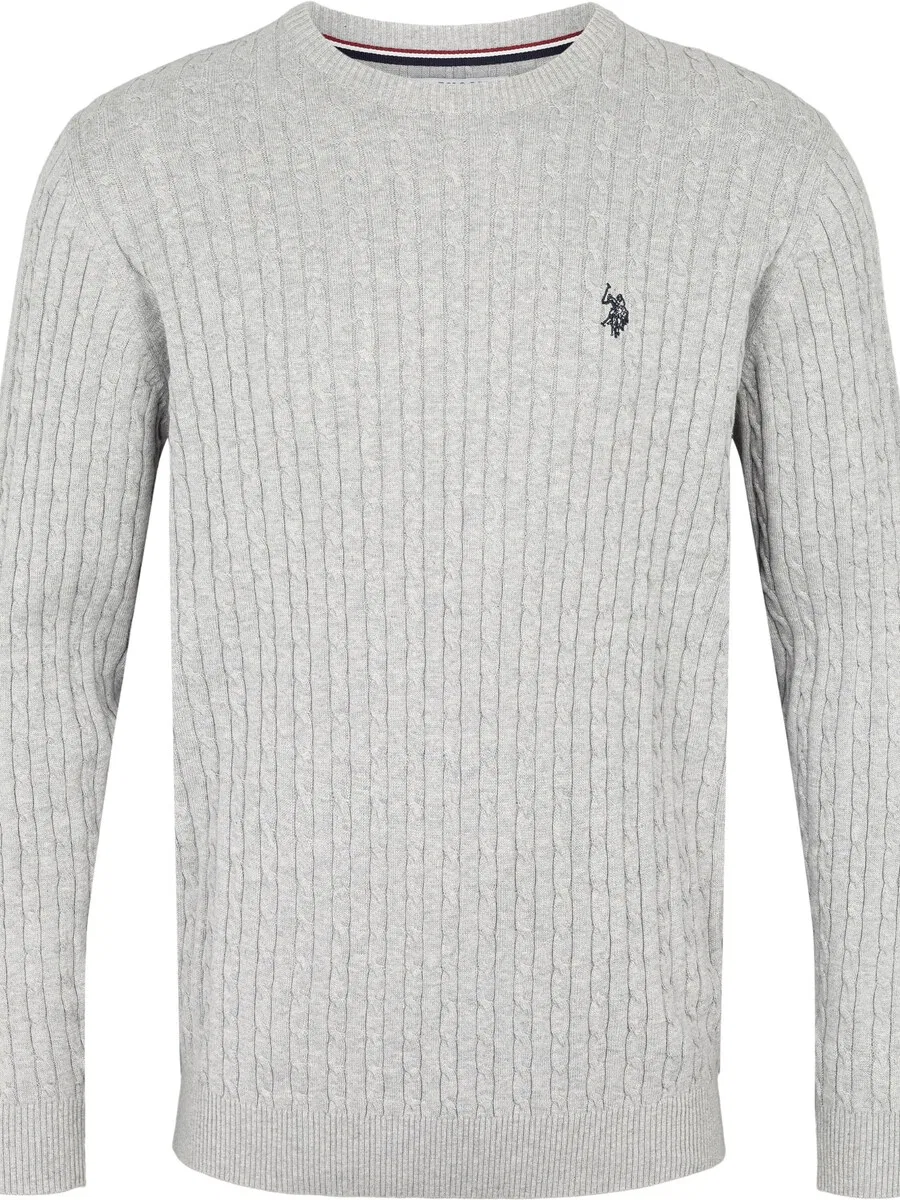 Свитер U.S. Polo Assn. 'UMARCHI KNIT' в серо-пятнистом цвете — фото 2