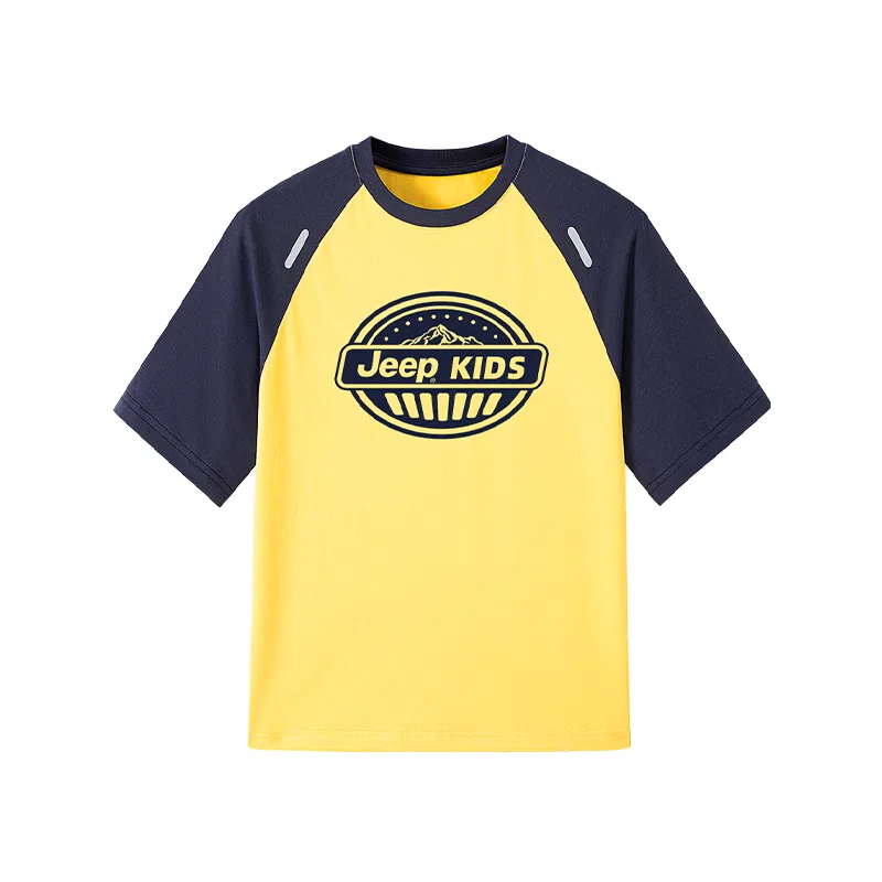 Детская футболка с круглым вырезом и коротким рукавом Jeep, Light Yellow