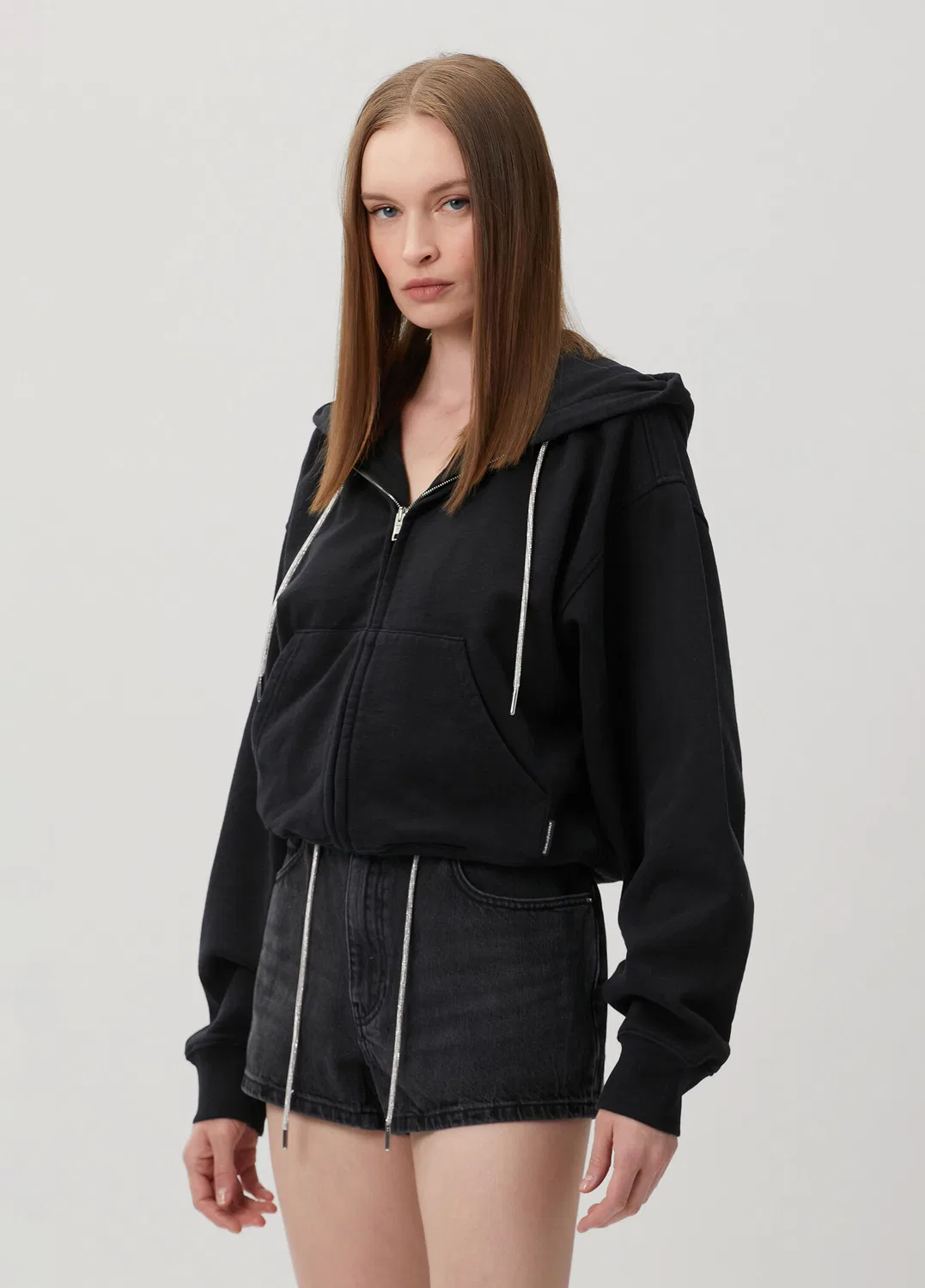 Свитшот с капюшоном Alexander Wang, black