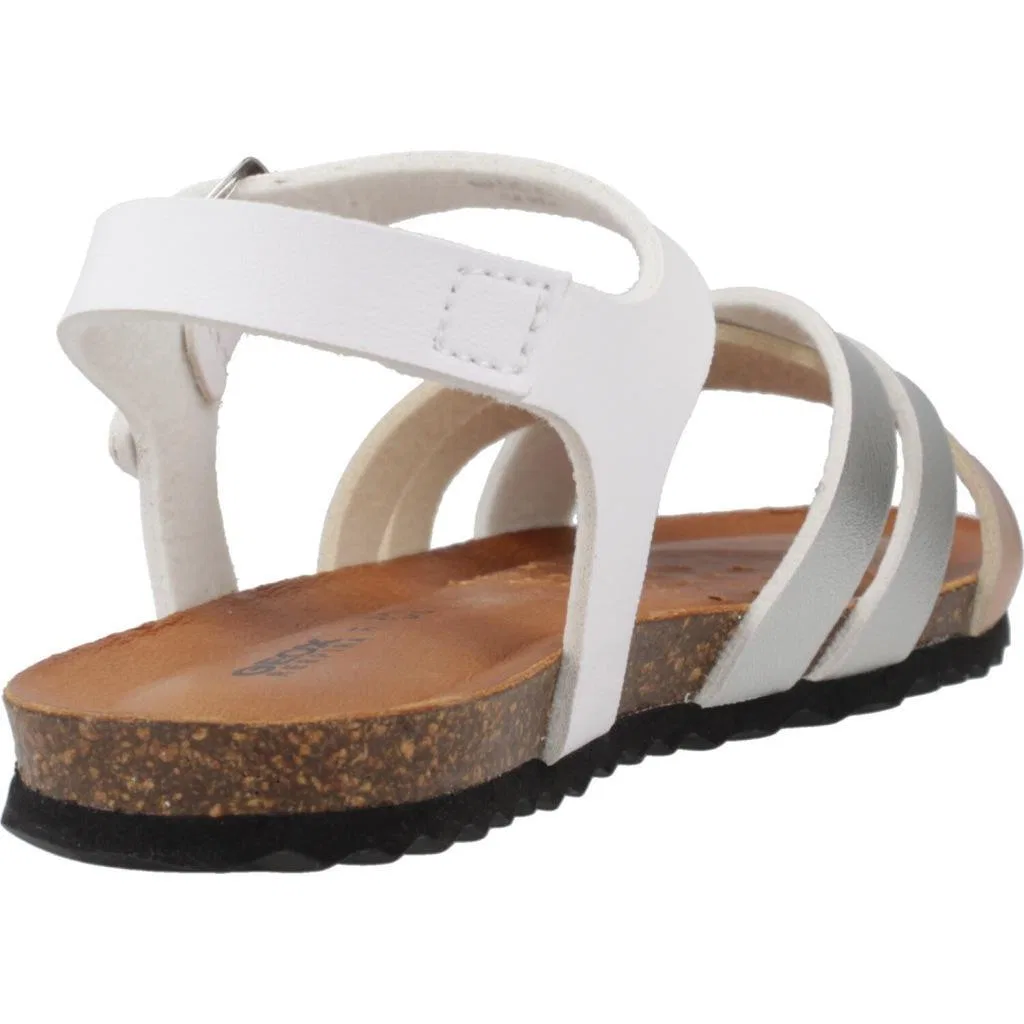 Детские сандалии с закрытым носком J Sandal Chilene Gir Geox, Weiß Fluoreszierendes Blassrosa — фото 3