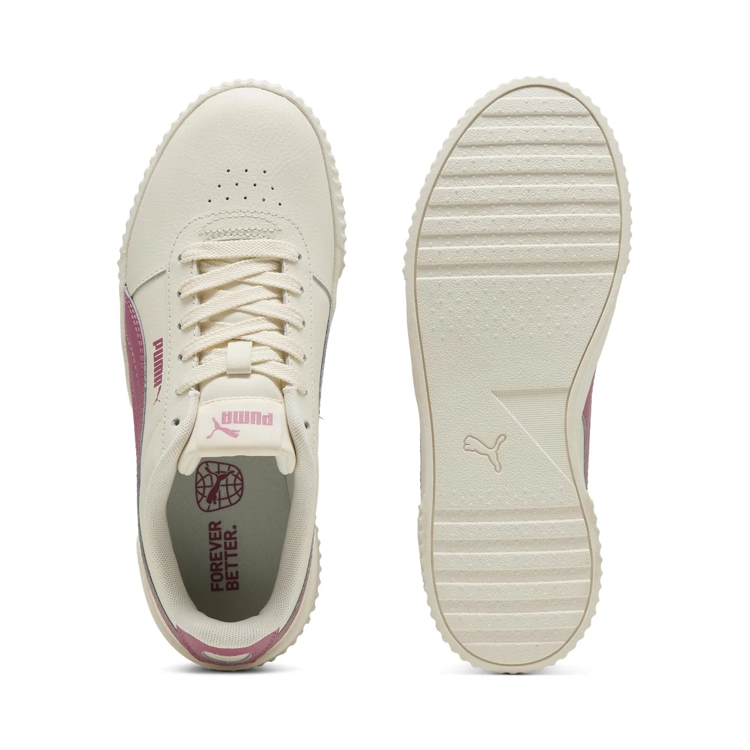 Детские кроссовки для мальчиков PUMA Carina 2.0, Satin Ivory Dusty Orchid — фото 4