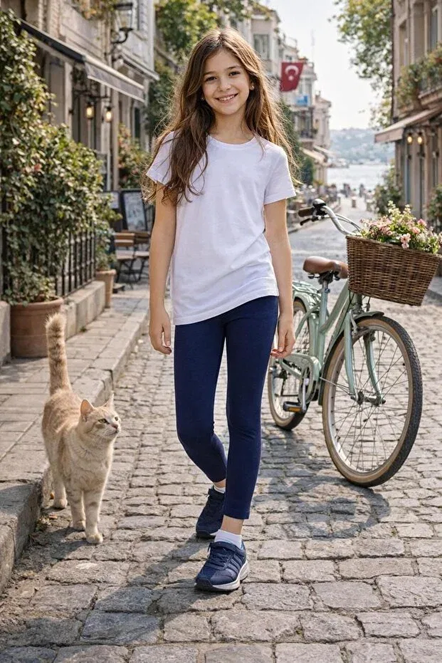 Детские леггинсы для девочек хлопковые Basics Cloise, Indigo