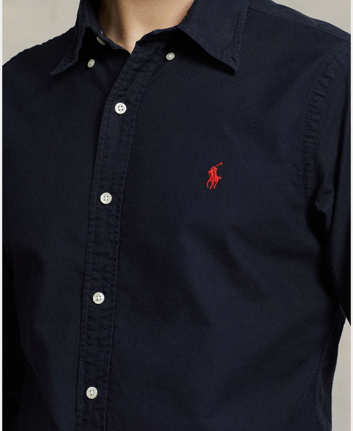 Мужская рубашка, Oxford Teñida Prenda Blanco/Azul Marino, Polo Ralph Lauren, темно-синий — фото 3