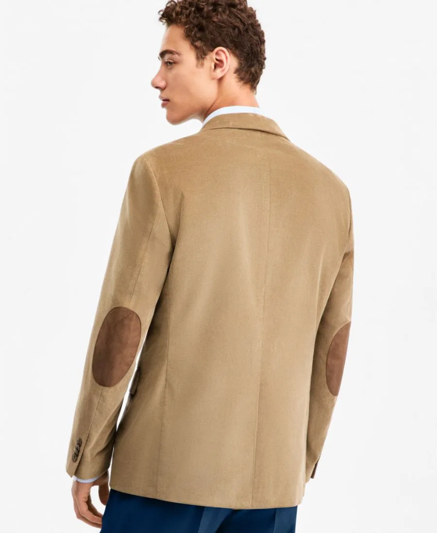 Мужской пиджак из вельвета с локтевыми заплатками Modern Fit Tommy Hilfiger, Taupe — фото 4