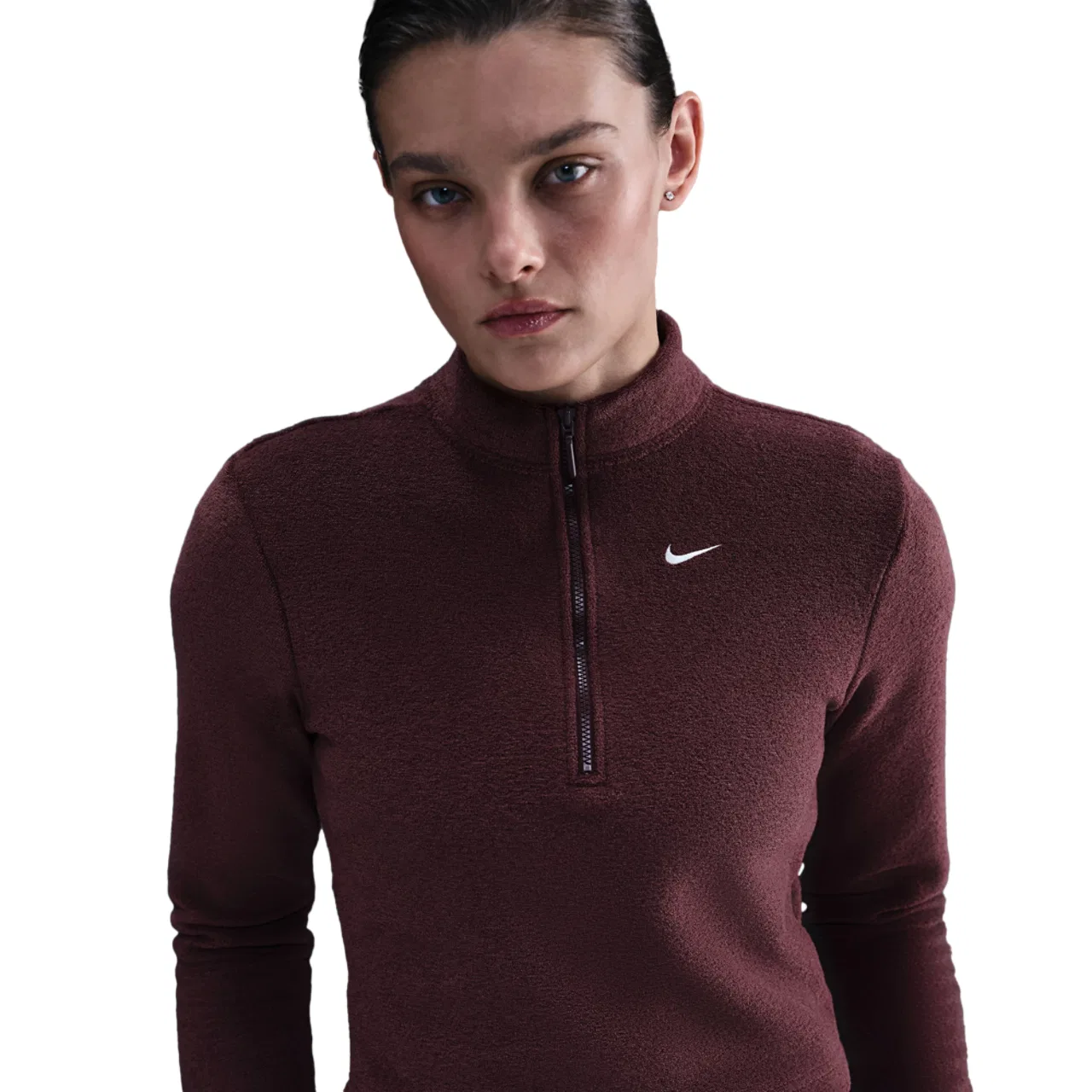 Женская футболка с длинным рукавом Phoenix Plush Nike, цвет Maroon/Maroon