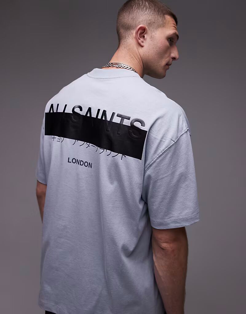 

Футболка Allsaints redact в цвете ивового синего цвета