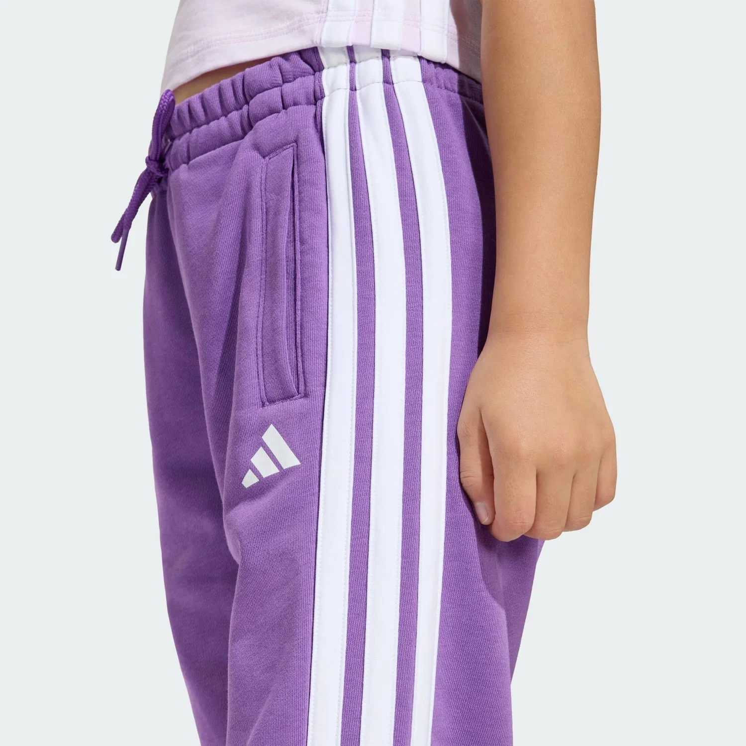 Мужской спортивный комплект с длинным рукавом Essentials Set Adidas, Helllila Weiss — фото 4