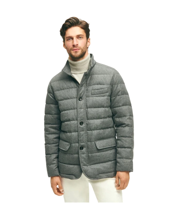 

Блейзер Пуховик из шерстяного пуха Brooks Brothers, серый