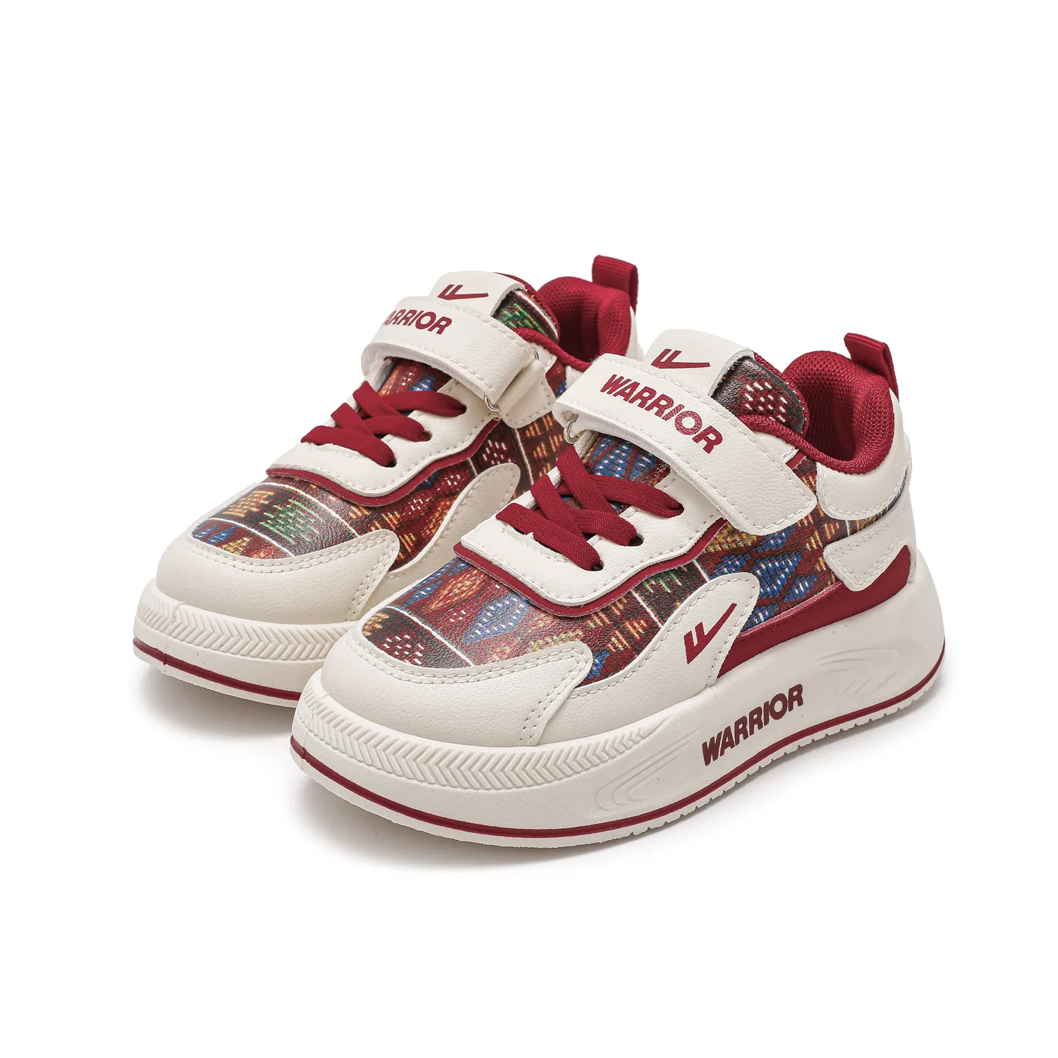 Детские повседневные кроссовки с синтетической кожей Beige Red WARRIOR — фото 4