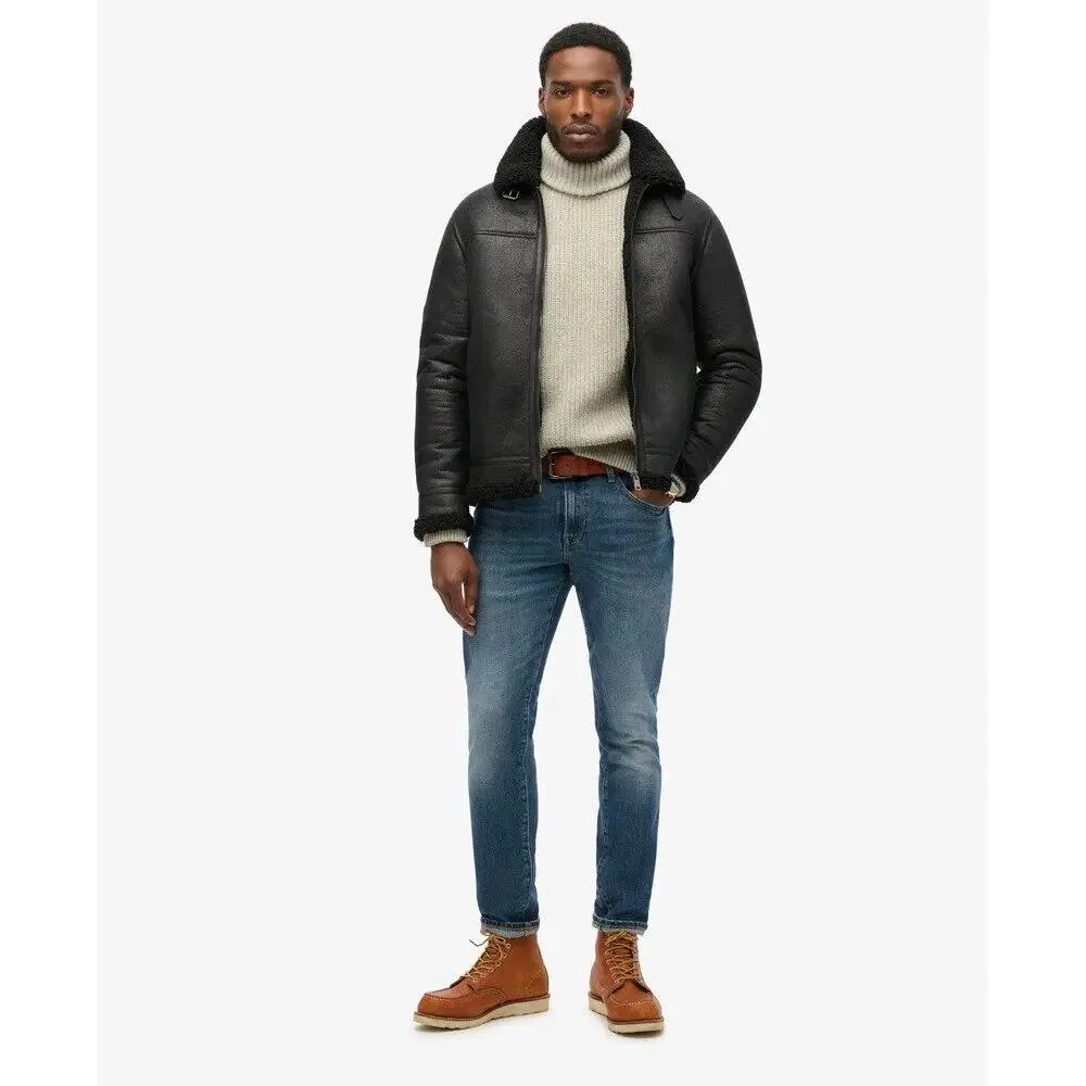 Мужская куртка-авиатор с искусственным мехом Superdry, Schwarz — фото 4
