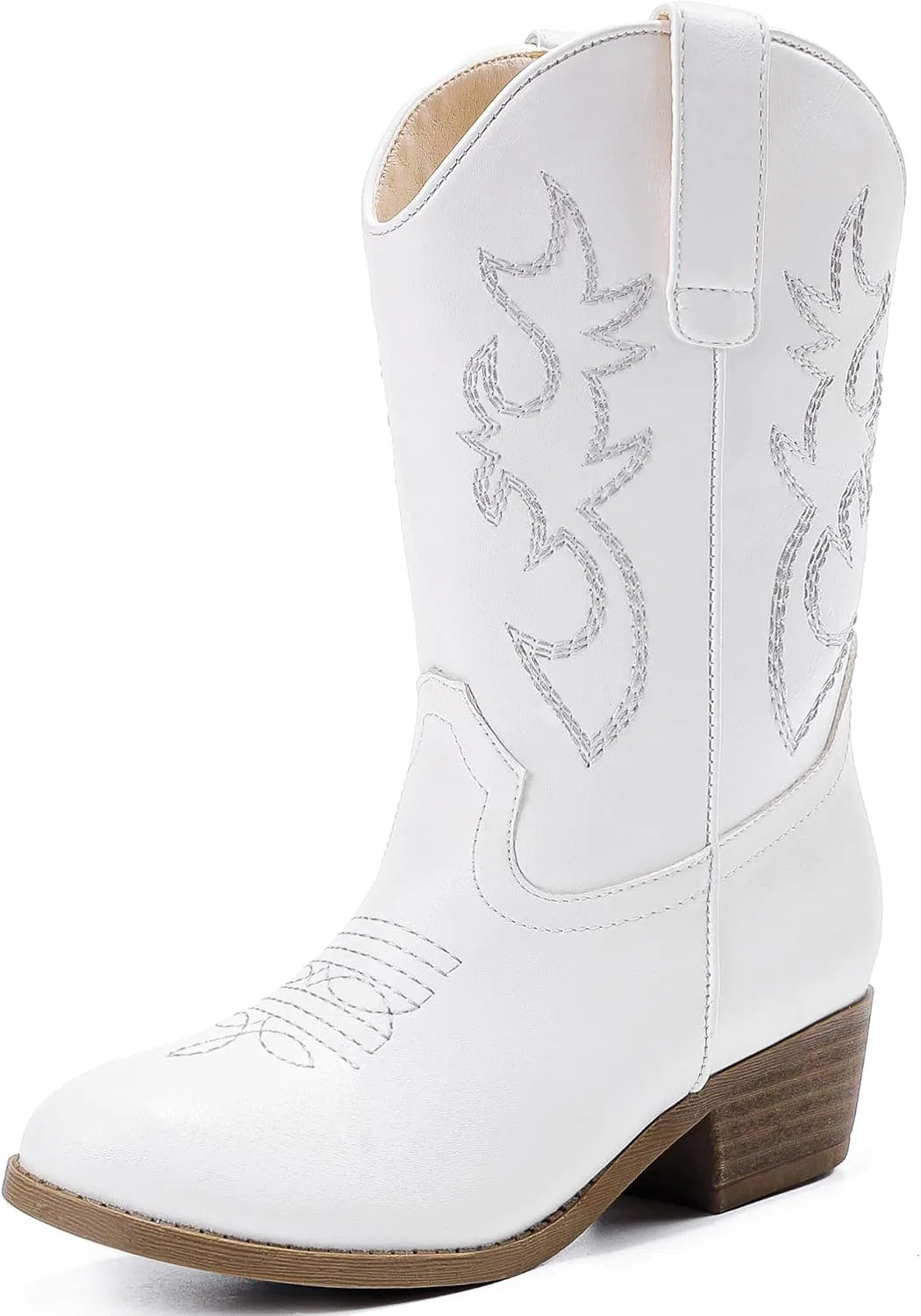 Детские сапоги для девочек с принтом Cowboy Boots for Girls Rhinestone Cowgirl Boots Little Big Kid LAURMOSA, White Embroidery