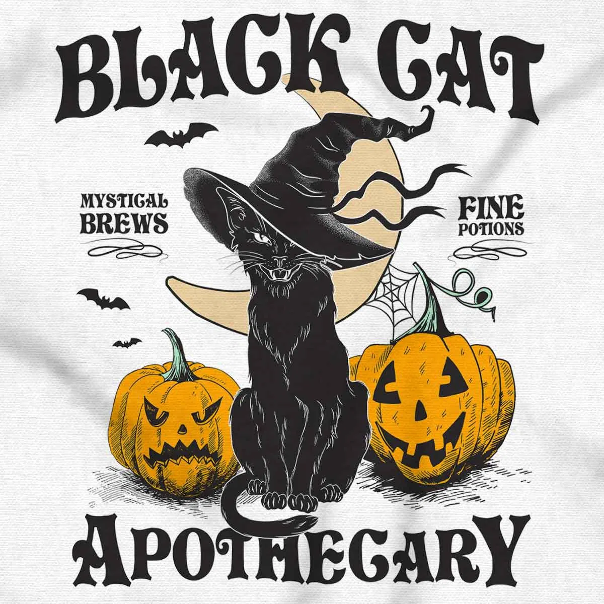 Детское боди для мальчиков с принтом Halloween Black Cat Apothecary Brisco Brands, White — фото 2