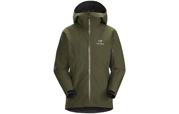 Женская ветровка-ветрозащитная куртка с капюшоном ZETA Arcteryx, Vintage Green/Tatsu
