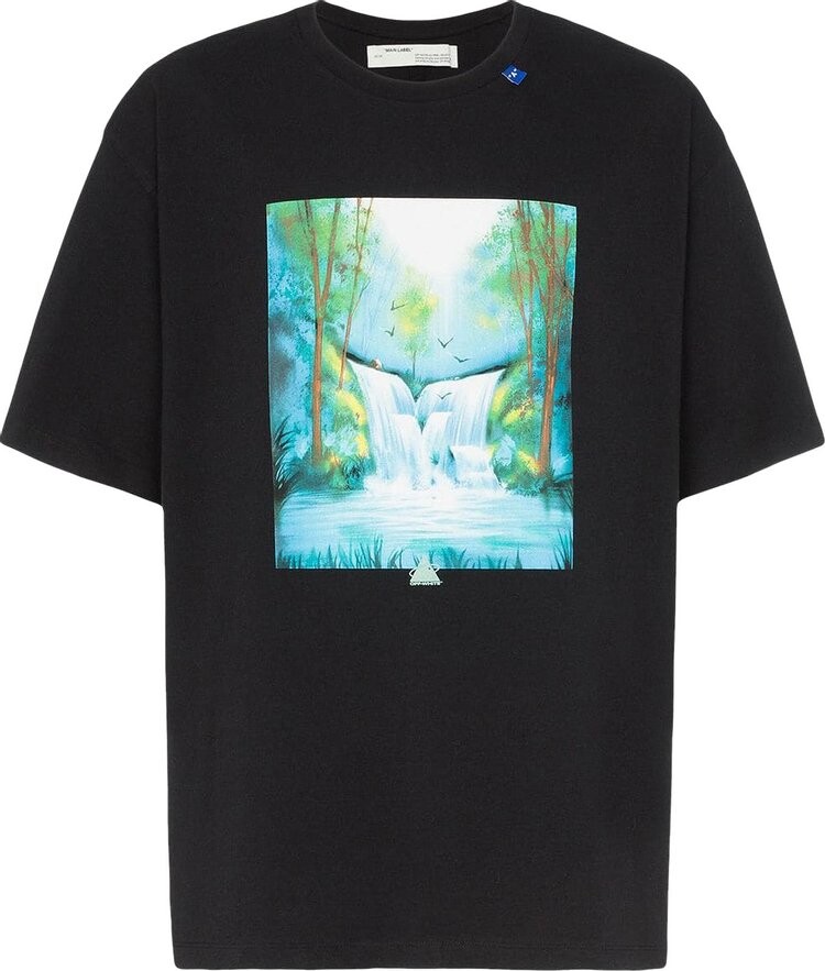 

Футболка Off-White Waterfall Short Sleeve Over Tee 'Black / Multicolor', черный