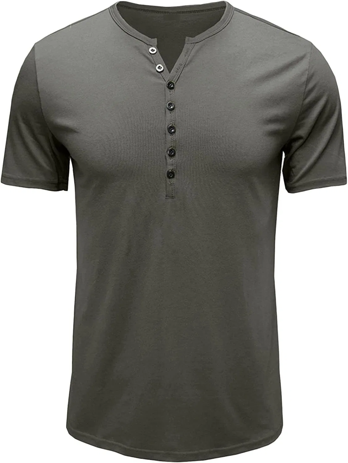Мужская футболка хенли с вафельным узором Slim Fit, Grey