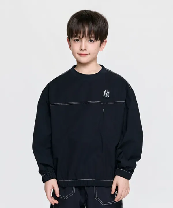 Свитшот уличный базовый Mlb Kids, черный — фото 4