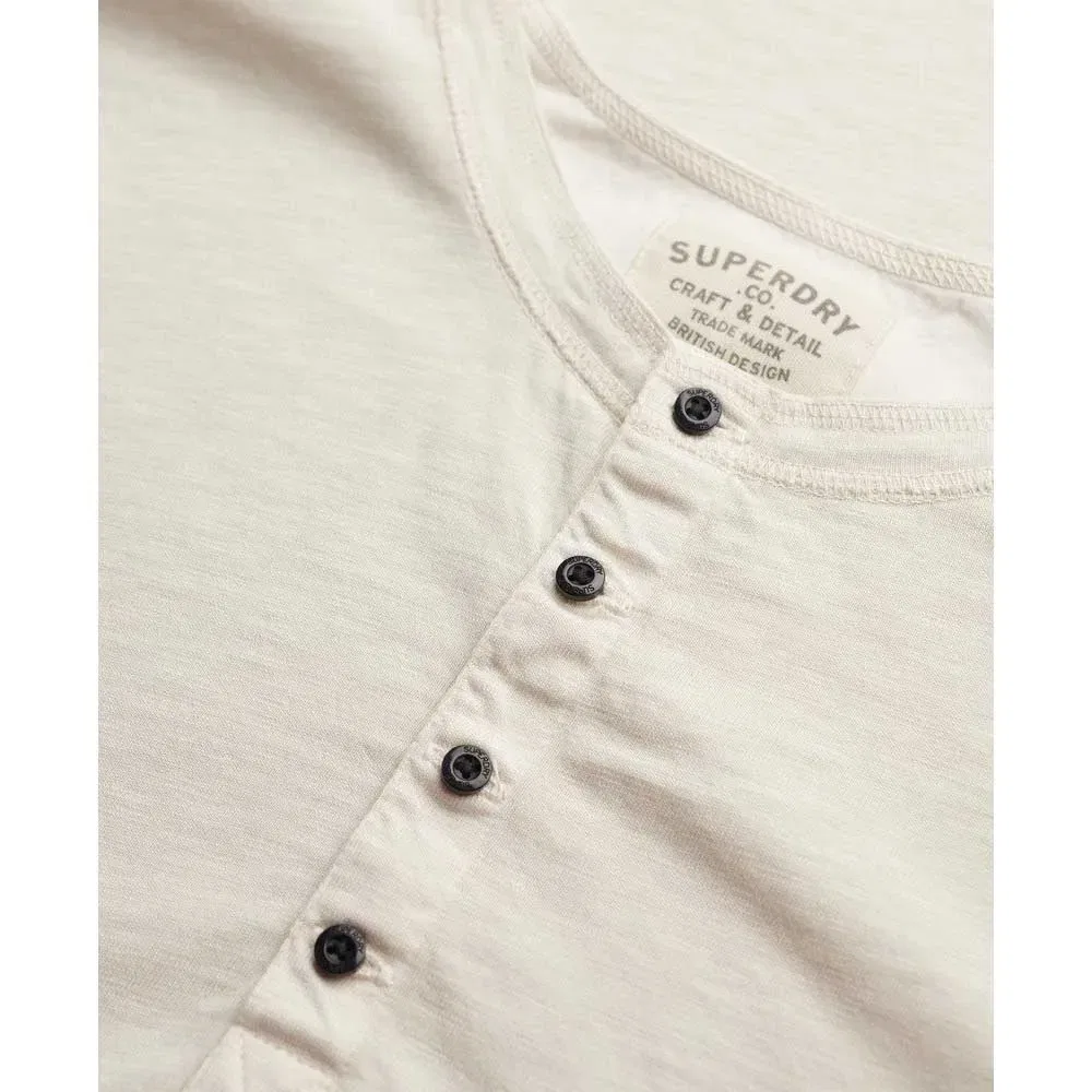 Мужская футболка с длинным рукавом Slub Grandad Superdry, Beige — фото 2