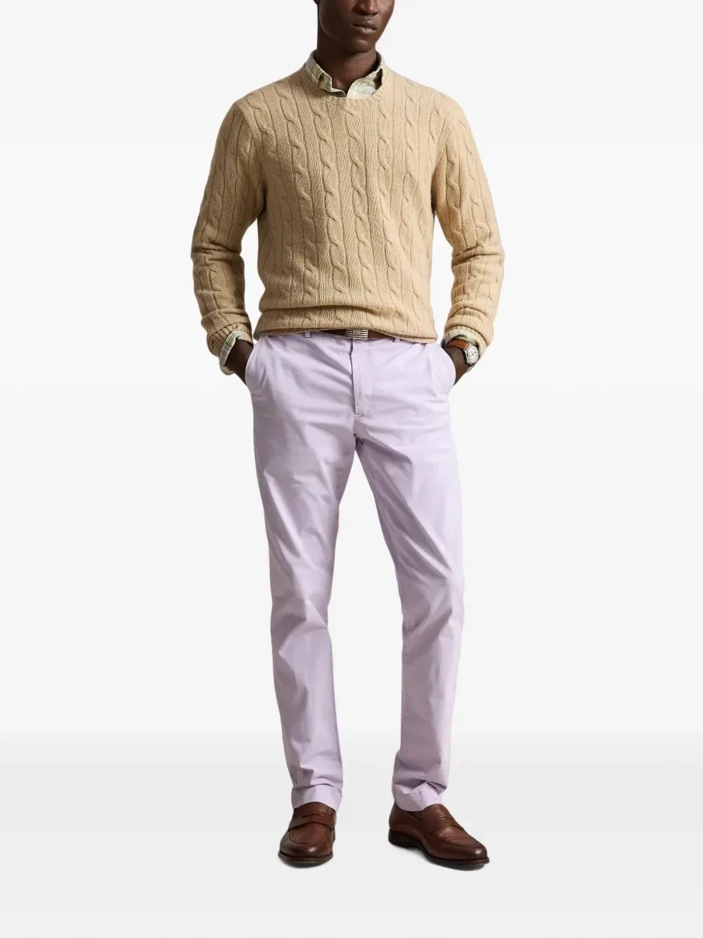 Зауженные атласные брюки Jarrett Polo Ralph Lauren, фиолетовый — фото 2