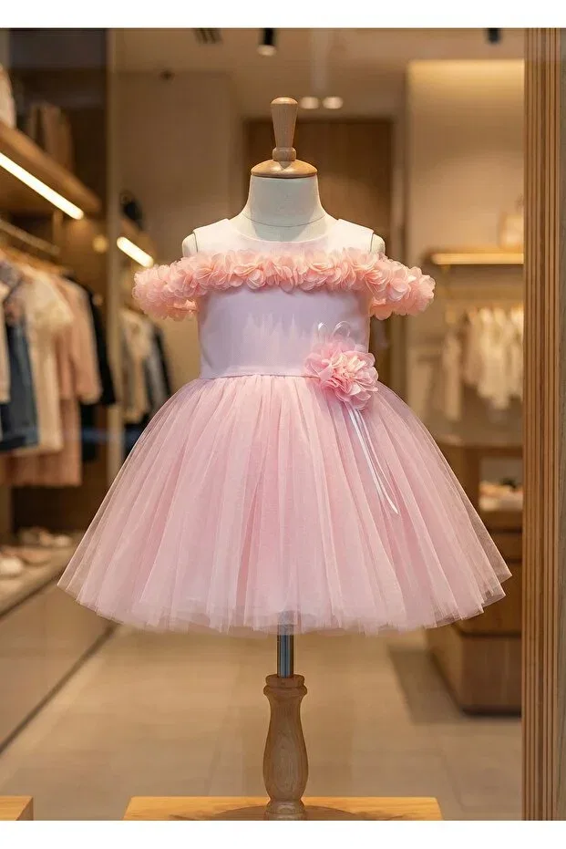 Детское платье для девочек с открытыми плечами Miaras Baby, Pink