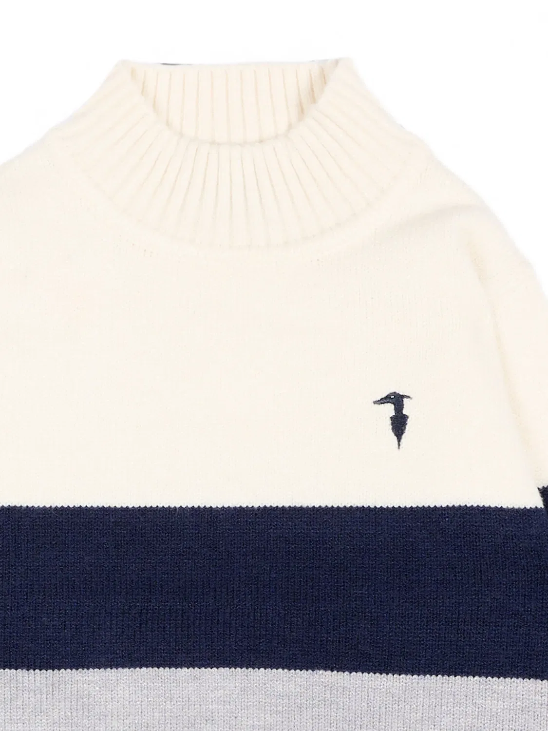 Свитер в стиле колор-блок Trussardi Junior, серый — фото 3