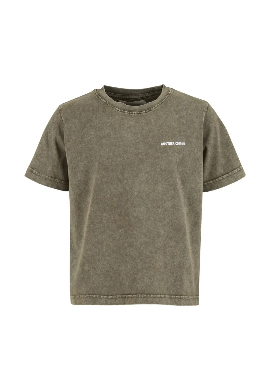 Хлопковая футболка "Outdoor Society" оливкового цвета Another Cotton Lab